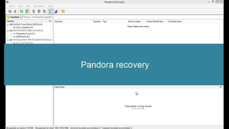 Pandora programa para recuperar archivos